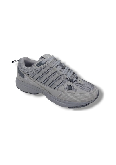 Zerhan Lutton 215 Unisex Gri Bağcıklı File Yürüyüş Koşu Büyük Numara Spor Ayakkabı 45 46 47 48 Gri