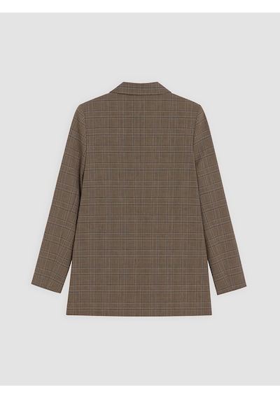 Lcw Everyday Kahverengi Kruvaze Yaka Ekose Kadın Blazer Ceket
