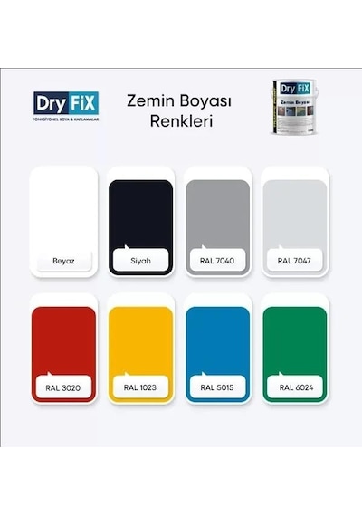 Dryfix Traffic Paint Fayans,seramik,mermer,beton Ve Asfalt Zemin Boyası 18 Kg Ral 5015 Mavi Diğer