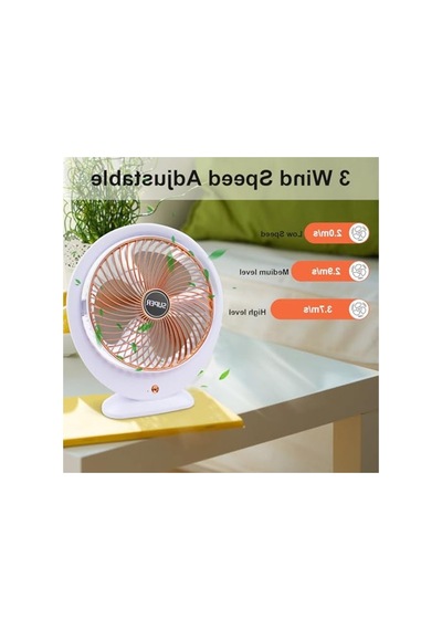 Elektrikli Mini Masa Vantilatörü, 3 Hız Seçeneği Ve 360 Dönme Özelliği