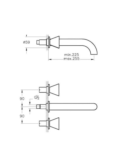 Tom Dixon Ankastre Lavabo Bataryası Uzun Parlak Siyah A4268939