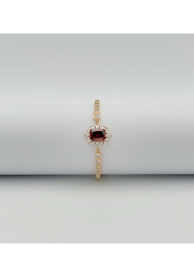 18k Gold Rose Plated Rubeus Baget Bileklik Rose Gold