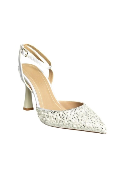 Fox Shoes U676417604 Bej Kumaş Kalın Topuklu Abiye Ayakkabı Bej