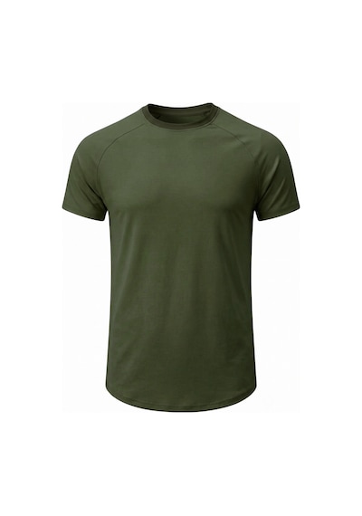 Genius Store 2'li Paket Erkek Spor Tişört Pamuklu Esnek Günlük Kullanıma Uygun Premium Rahat Kalıpt-shirt Haki-taş