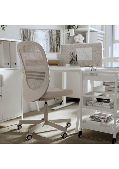 Ikea Flıntan Çalışma Sandalyesi, Bej, Kolçaksız Ikea Flıntan Çalışma Sandalyesi, Bej, Kolçaksız