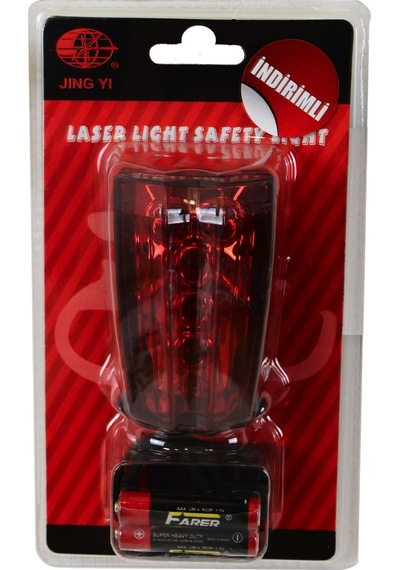Jıng Yı Arka Stop Lazer 5 Led Li - 3 Fonksiyonlu - Su Geçirmez Pil Dahil