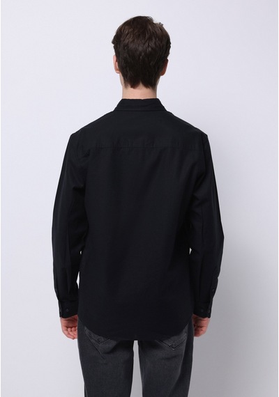 Colin's Colins Regular Fit Shirt Neck Düz Erkek Siyah Uzun Kol Gömlek Cl1074489 Q1.v1 Blk