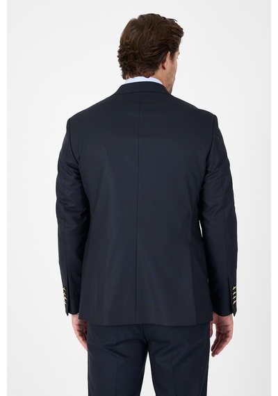 İmza Lacivert Düz Gabardin Mono Yaka 2 Düğme 4 Drop Comfort Fit Basic Ceket 1002250006 206 Lacivert