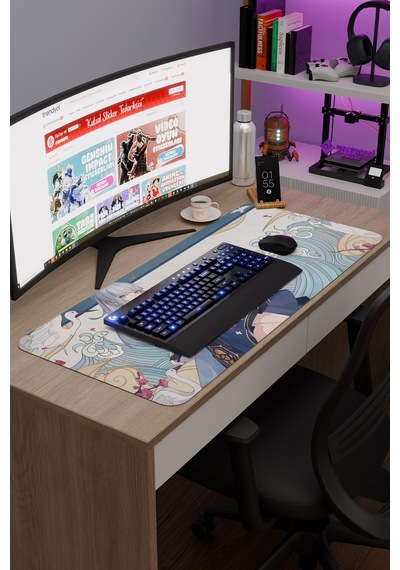 Ayaka Genshin Impact Anime Gacha V2 - 90x40 Xxl Gaming Mouse Pad Fare Altlığı