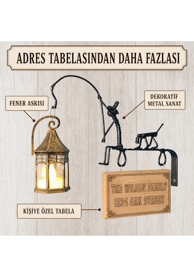 Kişiselleştirilebilir Tabelalı Fener Askısı ve Çiçek Askılığı WH006