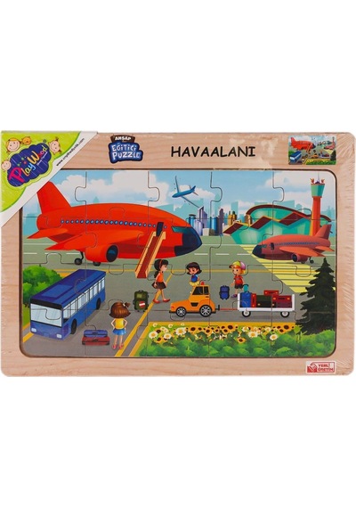 Ony-233-234-235-236 Ahşap Eğitici Puzzle Havaalanı - 1 Adet Stokta Olan Gönderilir