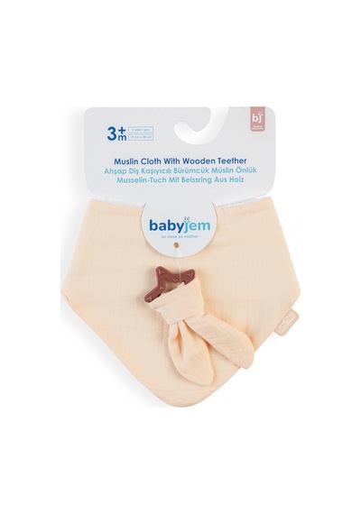 Babyjem Silikon Diş Kaşıyıcılı Müslin Mama Önlüğü Somon