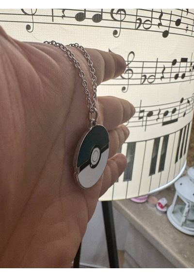 Mavi Poketop Figürlü Pokemon Kolye 60 Cm Zincirli Anime Temalı Unisex Takı Çok renkli