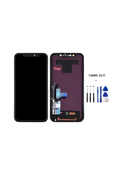 Tkgz Apple Uyumlu iPhone Xr Lcd Ekran Dokunmatik Service Kaliteli Lcd + Tamir Seti