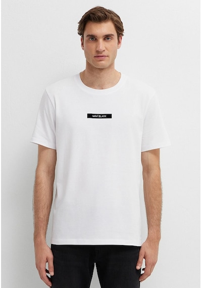 Mavi M0613528-620 Mavi Black Baskılı T-shirt Erkek Tişort Beyaz