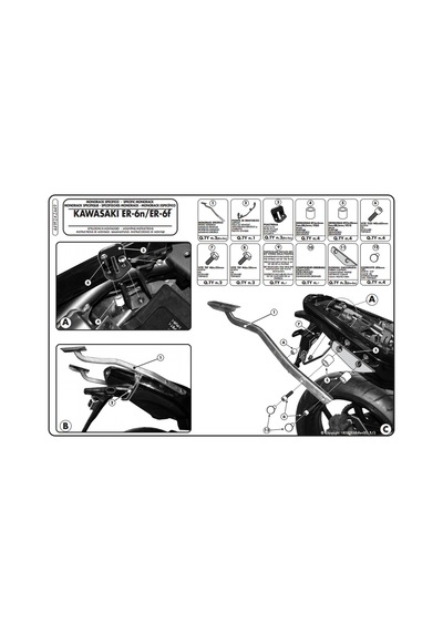Kappa Kz449 Kawasakı Er6n Er6f 650 09-11 Arka Canta Tasıyıcı Renkli