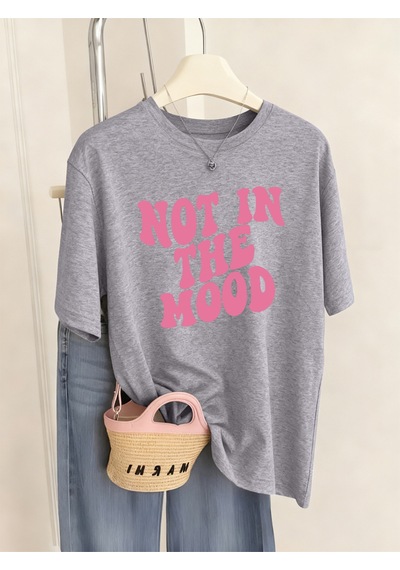 Noıssey Urban Pop Graphic Kadın Tişört Koleksiyonukod 5332 Gri