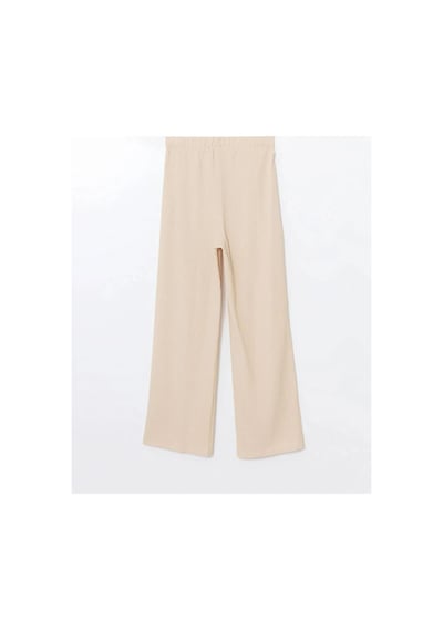 LC Waikiki Lcwaıkıkı Classic Bej Beli Lastikli Dokulu Kadın Pantolon Lıght Beıge