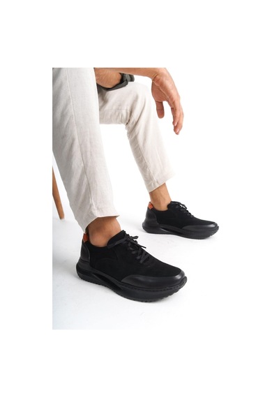 Mubiano Hakiki Deri Mbkry301-s Erkek Siyah Sneaker & Spor Ayakkabı Siyah