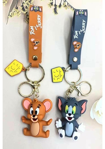 Tom Ve Jerry 3d Karakter İkili Silikon Anahtarlık