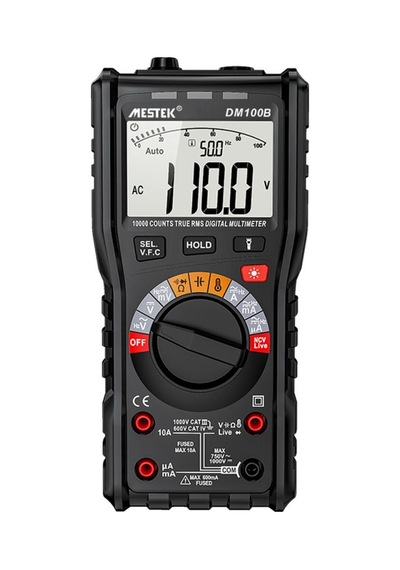 Folinda Multimetre Mestek Dm100b Lcd Ekranlı Dijital Akıllı Taşınabilir Multimetre Arka Aydınlatmal-siyah