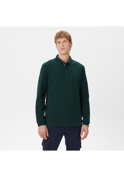 Nautica Erkek Yeşil Classic Fit Uzun Kollu Polo Düz K37351t Yeşil