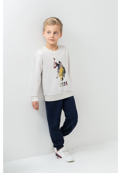 U.S. Polo Assn. Erkek Çocuk Nakışlı Beyaz Uzun Kol Eşofman Takımı Us2625-c-v1 Us2625-c-v1