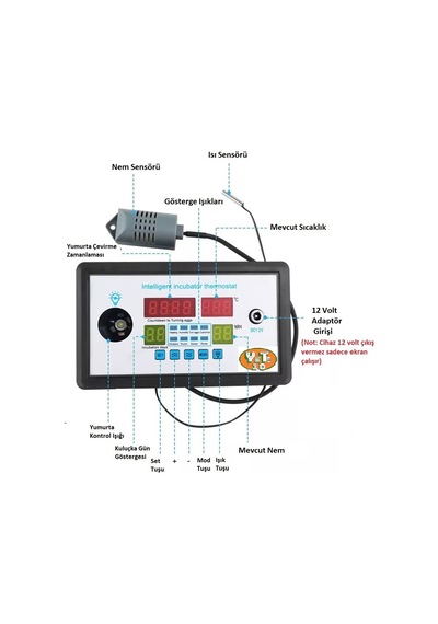 Yate10 Zfx-w9005-v3 220volt Kuluçka Kontrolörü Isı-nem-çevirme-f