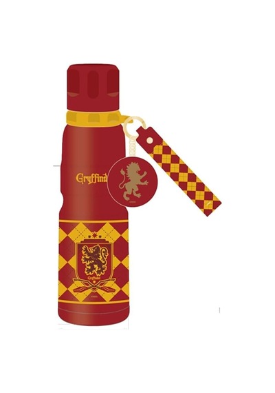 Miniso Harry Potter Lisanslı Charmlı Termos 600 Ml Kırmızı Açık Beyaz