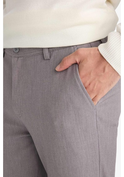 Defacto Taılored Fıt Düz Paça Her Yöne Esneyen Pantolon C7508ax26spgr96 Gri-gr96
