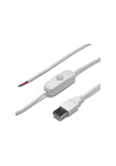 Anahtarlı Usb Kablo 1 Metre Beyaz 5v Besleme Usb Switch Kablo Aç Kapa Anahtar Led Lamba Fan Kamera Güç Kablosu Diy