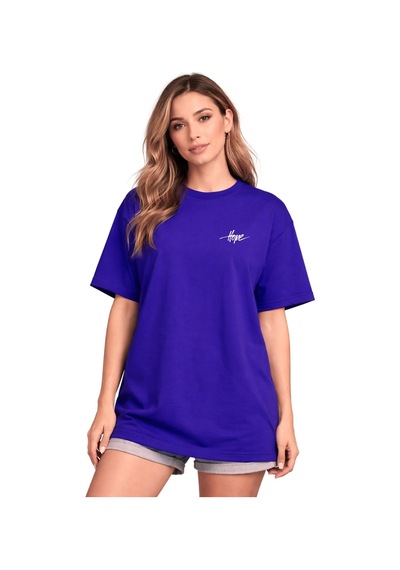 Hope Baskılı Saks Mavi Oversize Tişört - %100 Pamuk Saks Mavi Hope Baskılı Saks Mavi Oversize Tişört - %100 Pamuk Saks Mavi