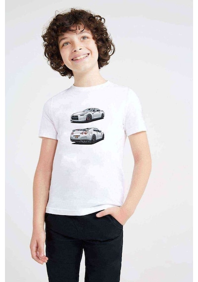 Tshirthane Nissan Gt R Baskılı Unisex Çocuk Beyaz Tshirt