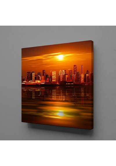 Gün Doğuşu Ve Batışı Güneşin Denize Yansıması Kanvas Tablo 25x25cm