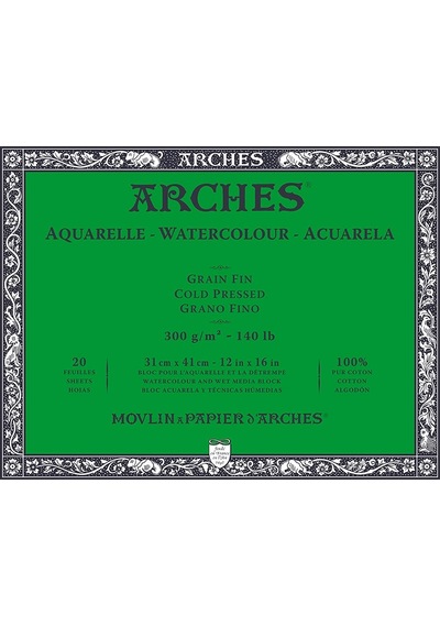 Arches Sulu Boya Blok Defter Cold Pressed 300g 20 Yaprak 31x41