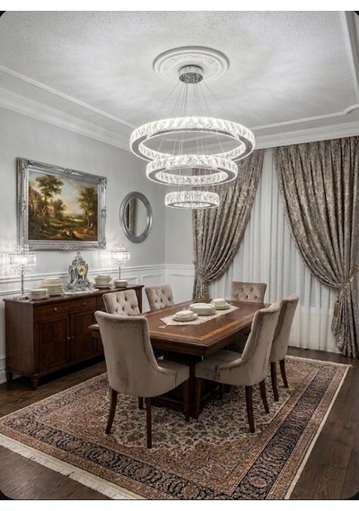 Ala Lighting Plaket Kristal Taş Işlemeli 201 Krom Paslanmaz Ledli Avize Krom Ayna