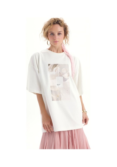 Mai Studios Co. Cloud Dancer Beyaz Oversize T-shirt BEYAZ