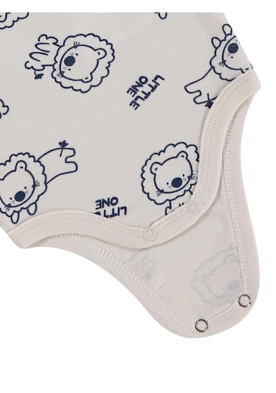 Civil Baby Little One Baskılı 0-24 Ay Çıtçıtlı Badi - Ekru