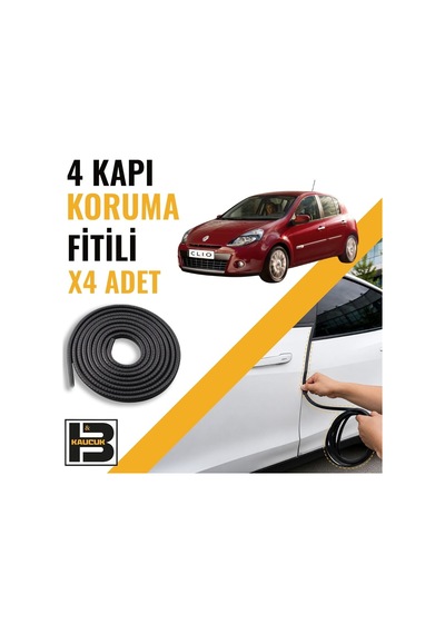 Renault Clio 3 Kapı Koruma Fitili-4 Kapı-siyah-bm2156