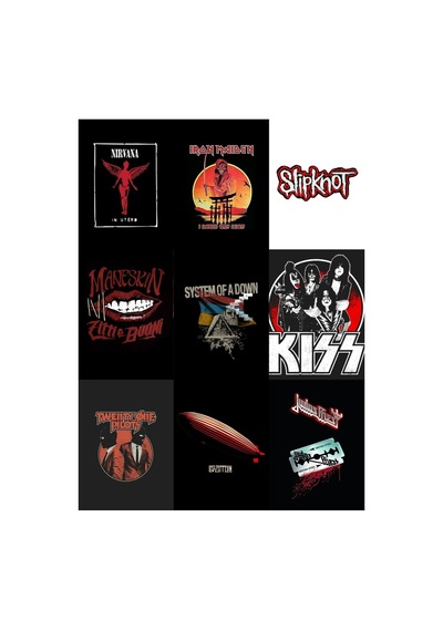 Metal Grupları 8 No Çoklu Sticker Seti Diğer