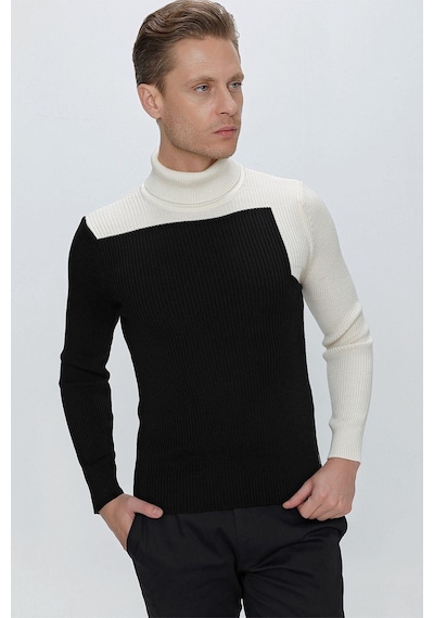 Efor Tr 842 Slim Fit Siyah Klasik Triko Siyah