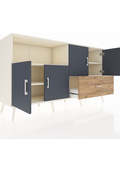 Hyperion Konsol 4 Raflı Tek Çekmeceli 4 Kapaklı 176x44x99 Aytaşı- Aytaşı-antrasit/çam Hyperion Konsol 4 Raflı Tek Çekmeceli 4 Kapaklı 176x44x99 Aytaşı- Aytaşı-antrasit/çam