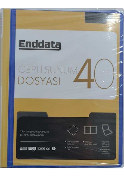 Enddata Ön Cepli Sunum Dosyası 40'lı Mavi 1240-1