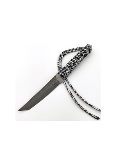 Valkyrie Aus 5a Outdoor Paracordlu Kamp Bıçağı Beyaz - Siyah