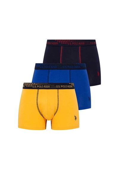 U.S. Polo Assn. U.s Polo Assn. 80178 Erkek 3 Lü Boxer-sax&lacivert&sarı Çok Renkli