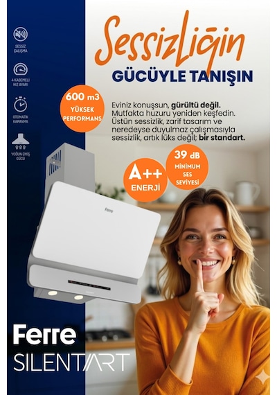 Afm Tech Ve Ferre Gov Sessiz Elektrikli Vitro Beyaz D081-SA + V6-05 + FM7301 Ankastre Set