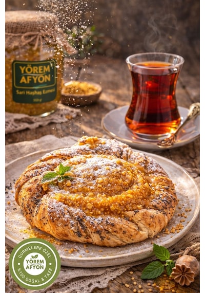 Yörem Afyon Meşhur Afyonkarahisar Taş Değirmende Öğütülmüş Cam Sarı Haşhaş Ezmesi 350gr.