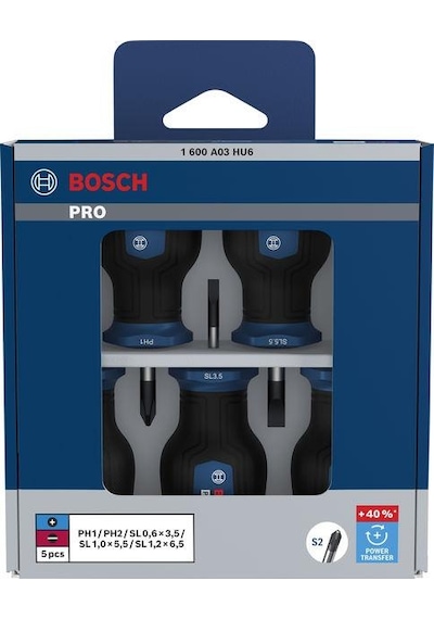 Bosch Pro Ph/sl 5'li Avuç İçi Tornavida Seti 1600a03hu6