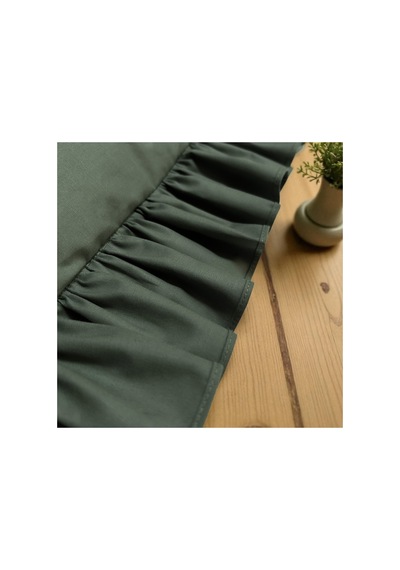 Fırfırlı Yastık Kılıfı Tek Kişilik 50x70 Cm 1 Adet %100 Doğal Pamuk 18 Farklı Renk Seçeneği Koyu Çağla Yeşili