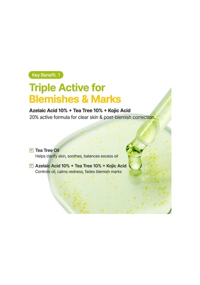 Azelaic Acid 10% Kojic Acid Tea Tree Serum Akne Karşıtı Leke Görünümü Dengeleyici Serum 30 Ml